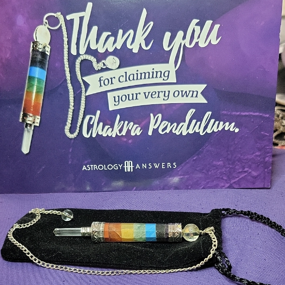 Beautiful Multi Stone Chakra Meditation Divination Pendulum Wand